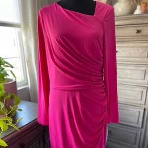 Stylish Fuchsia Faux Wrap Dress - Perfect for Every Occasion!